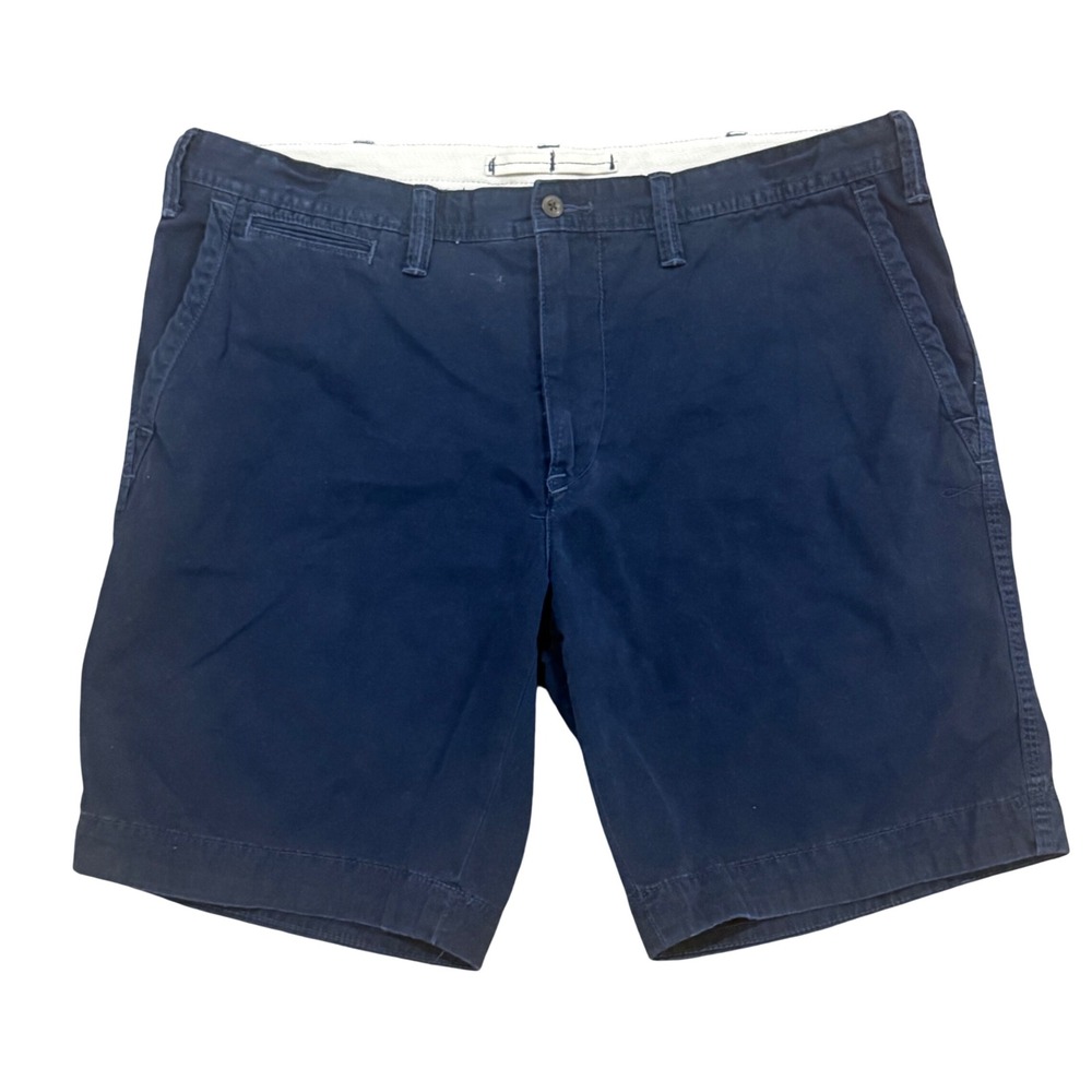 Polo Ralph Lauren Mens Navy Blue Chino Shorts Cotton Flat Front‎ Size 38